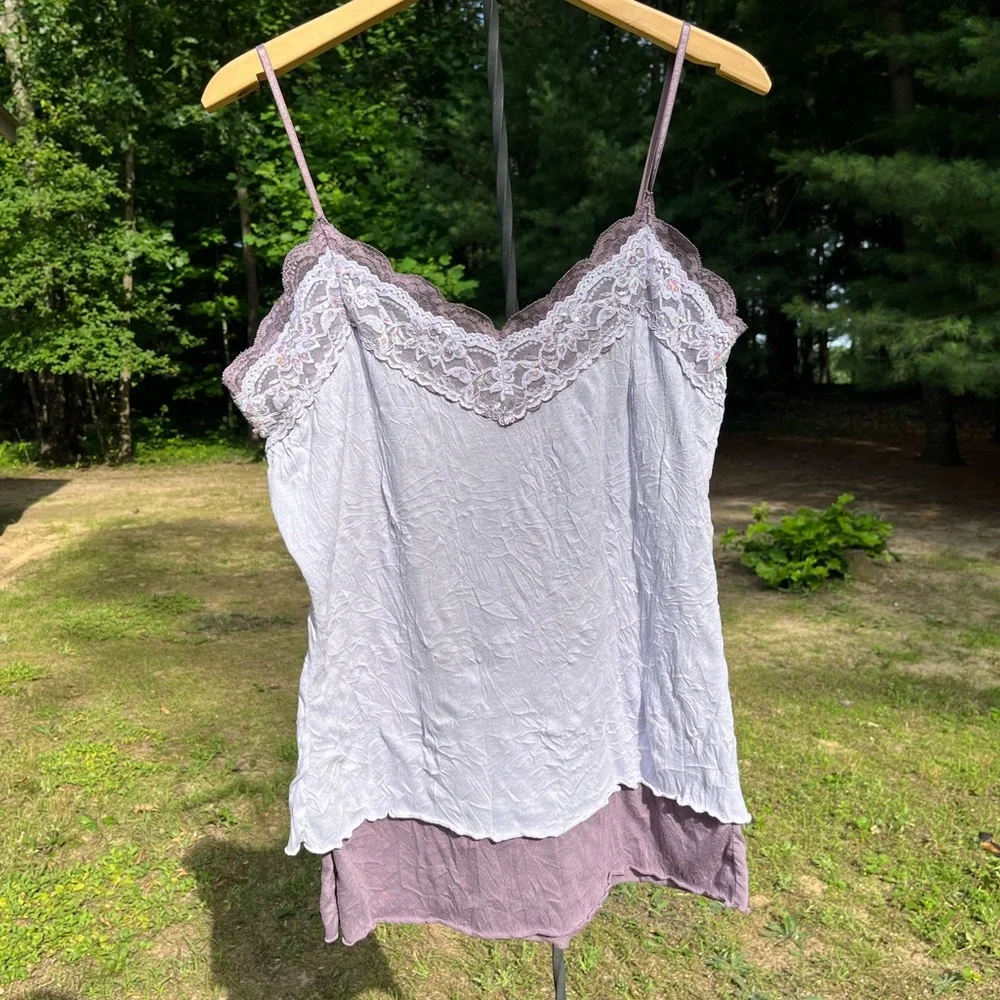 Y2K Vol. 1 Lace Sequin Cami Tank Top Purple Size XL Girly Fairy Whimsy - Picture 13 of 13